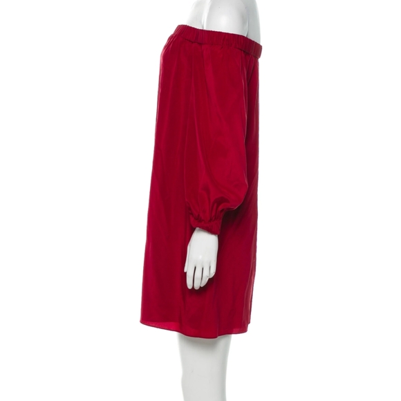 Alice + Olivia Off Shoulder Silk Dress - Picture 3 of 6